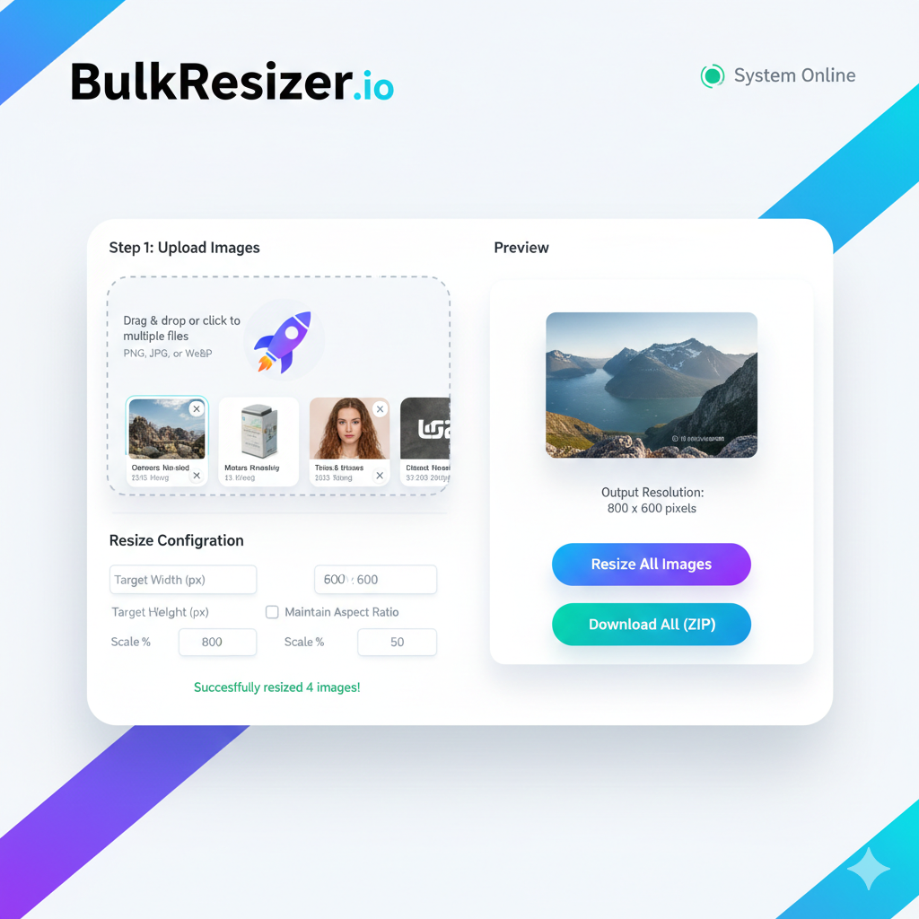 Bulk Image Resizer Online Free – Resize Multiple Images