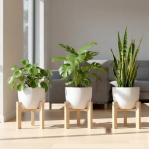 solid wood plant pot stand set of 3