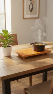 solid wood heat resistant table protector