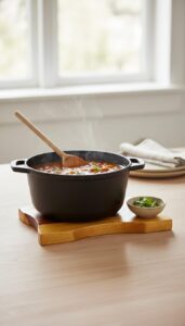 natural wood trivet – curved heat resistant table protector